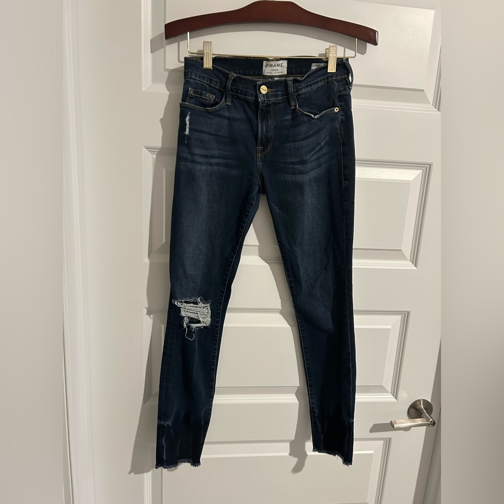 Frame Le Skinny de Jeanne Crop Jeans Blue Size 27